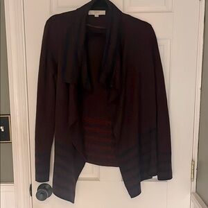 Women's Burgundy and Navy Print Cardigan
